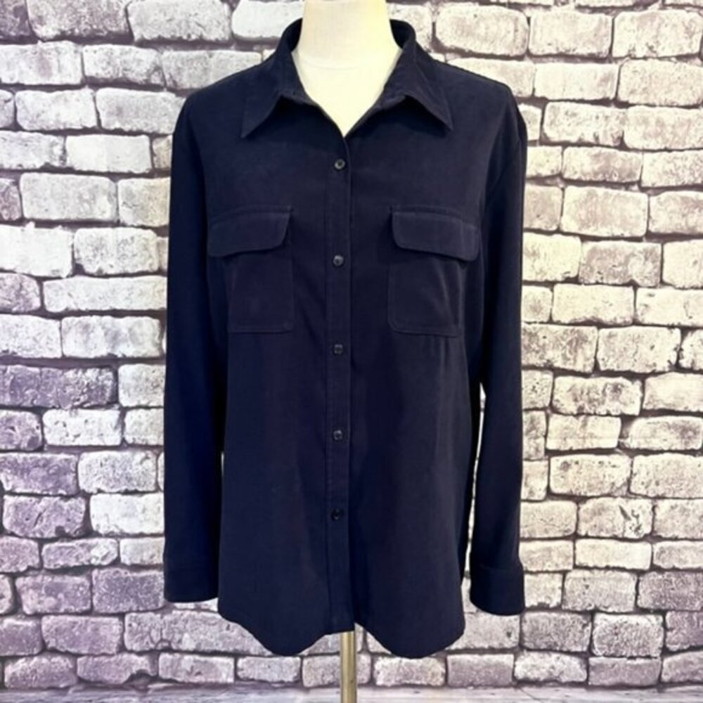 Josephine Chaus Sport Navy long Sleeve Button Down Jacket Size XL